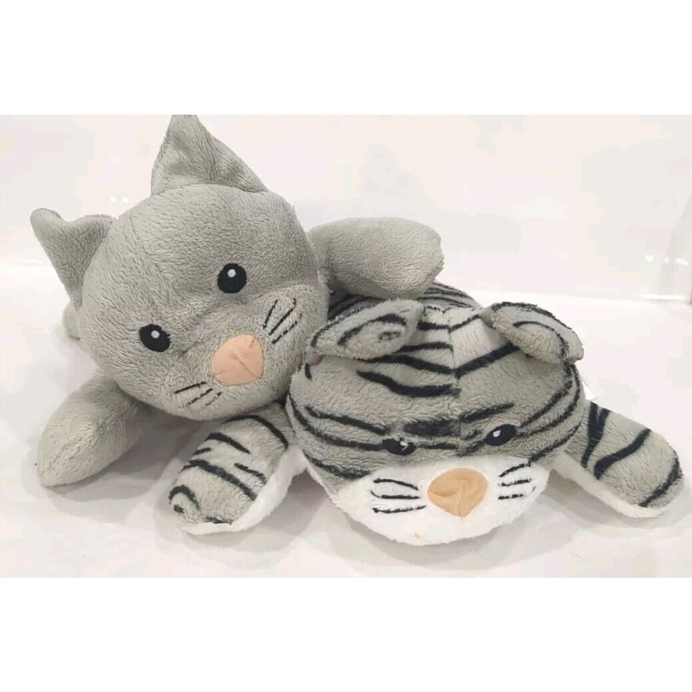 Lot Of 2 Melissa and Doug Cat Plushs Gray & Gray Striped Kitten Stuffed Animals
